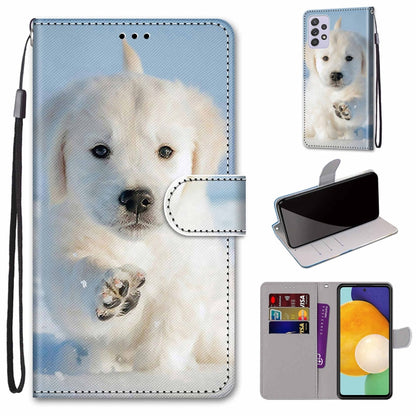 Coloured Drawing Cross Texture Horizontal Flip Leather Phone Case with Holder & Card Slots & Wallet & Lanyard, For Samsung Galaxy A33 5G