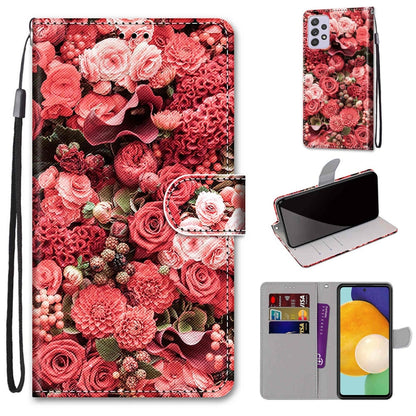 Coloured Drawing Cross Texture Horizontal Flip Leather Phone Case with Holder & Card Slots & Wallet & Lanyard, For Samsung Galaxy A33 5G