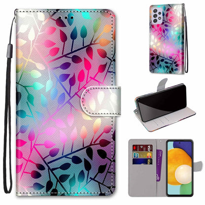 Coloured Drawing Cross Texture Horizontal Flip Leather Phone Case with Holder & Card Slots & Wallet & Lanyard, For Samsung Galaxy A33 5G