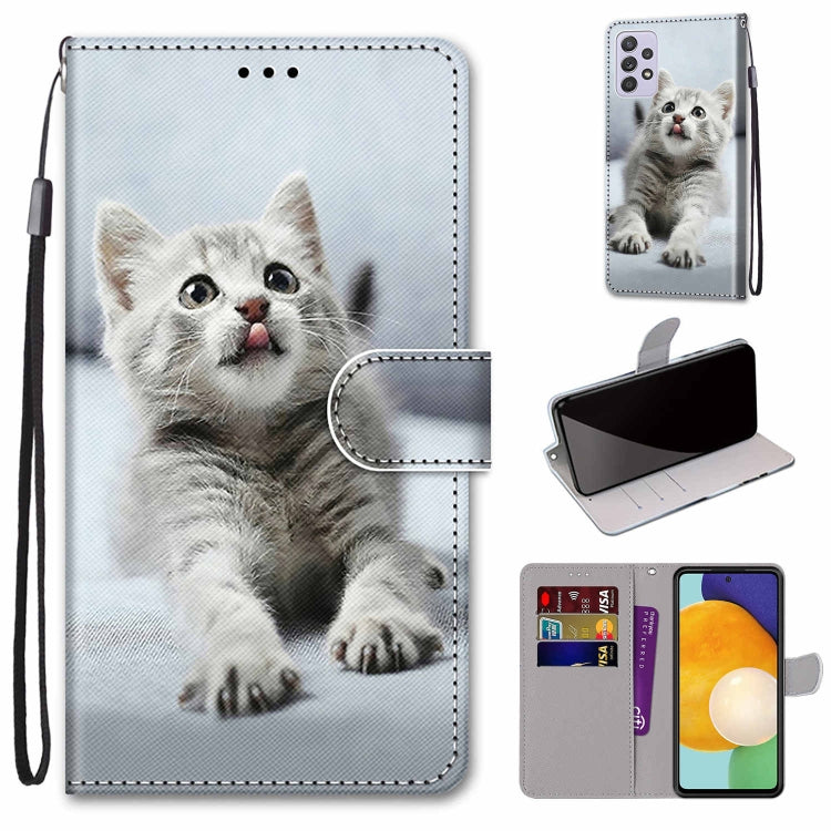 Coloured Drawing Cross Texture Horizontal Flip Leather Phone Case with Holder & Card Slots & Wallet & Lanyard, For Samsung Galaxy A33 5G