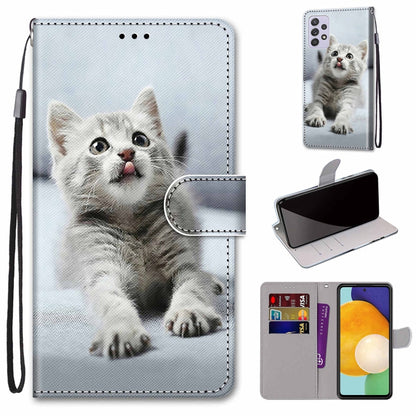 Coloured Drawing Cross Texture Horizontal Flip Leather Phone Case with Holder & Card Slots & Wallet & Lanyard, For Samsung Galaxy A33 5G