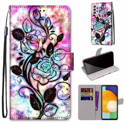 Coloured Drawing Cross Texture Horizontal Flip Leather Phone Case with Holder & Card Slots & Wallet & Lanyard, For Samsung Galaxy A33 5G