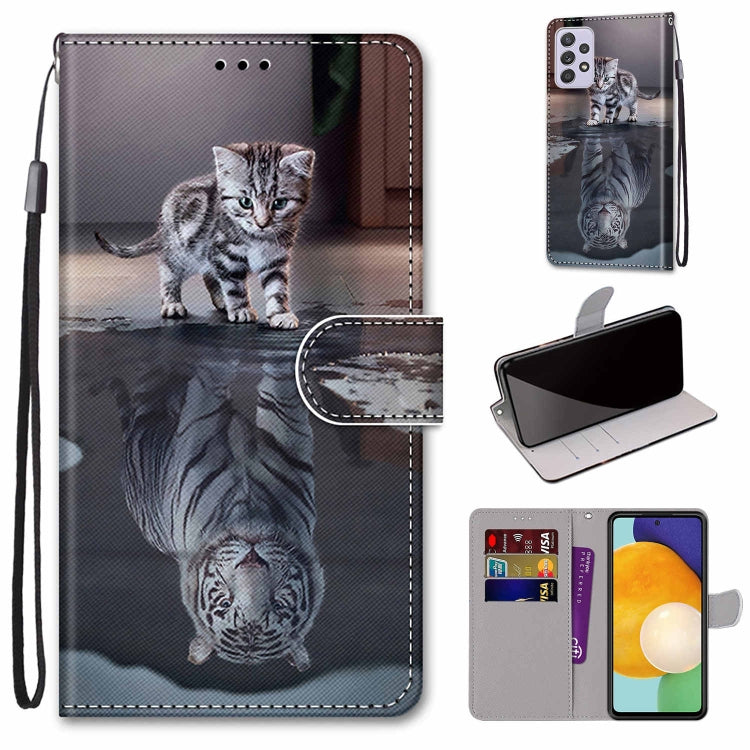 Coloured Drawing Cross Texture Horizontal Flip Leather Phone Case with Holder & Card Slots & Wallet & Lanyard, For Samsung Galaxy A33 5G