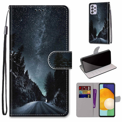 Coloured Drawing Cross Texture Horizontal Flip Leather Phone Case with Holder & Card Slots & Wallet & Lanyard, For Samsung Galaxy A33 5G