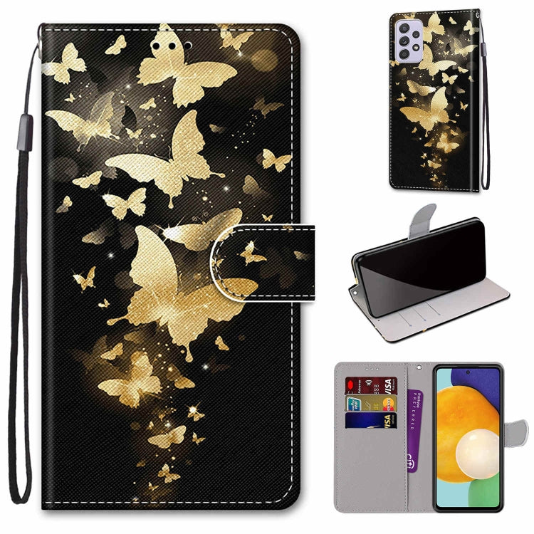 Coloured Drawing Cross Texture Horizontal Flip Leather Phone Case with Holder & Card Slots & Wallet & Lanyard, For Samsung Galaxy A33 5G