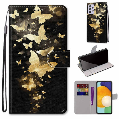 Coloured Drawing Cross Texture Horizontal Flip Leather Phone Case with Holder & Card Slots & Wallet & Lanyard, For Samsung Galaxy A33 5G
