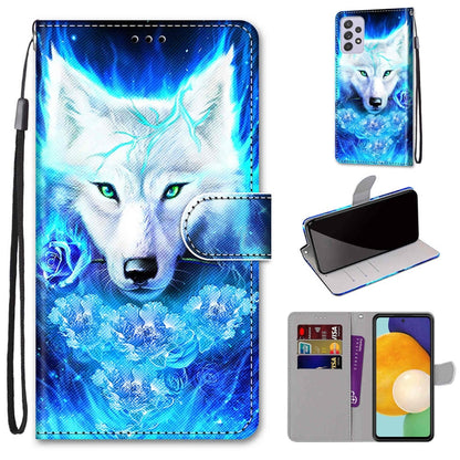 Coloured Drawing Cross Texture Horizontal Flip Leather Phone Case with Holder & Card Slots & Wallet & Lanyard, For Samsung Galaxy A33 5G