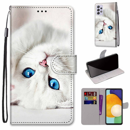 Coloured Drawing Cross Texture Horizontal Flip Leather Phone Case with Holder & Card Slots & Wallet & Lanyard, For Samsung Galaxy A33 5G