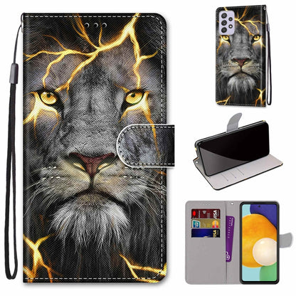 Coloured Drawing Cross Texture Horizontal Flip Leather Phone Case with Holder & Card Slots & Wallet & Lanyard, For Samsung Galaxy A33 5G