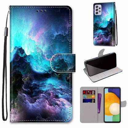 Coloured Drawing Cross Texture Horizontal Flip Leather Phone Case with Holder & Card Slots & Wallet & Lanyard, For Samsung Galaxy A33 5G