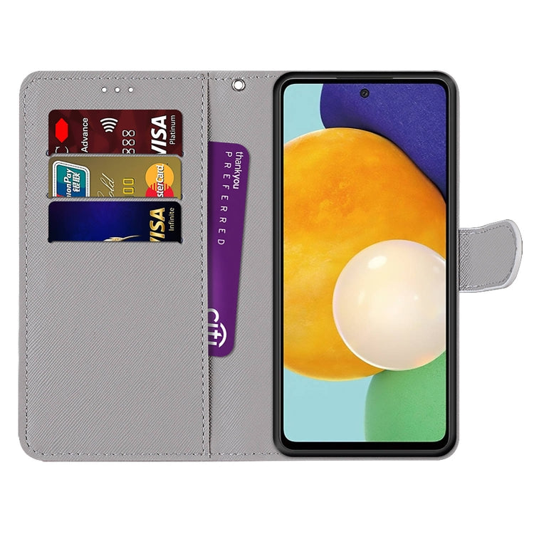 Coloured Drawing Cross Texture Horizontal Flip Leather Phone Case with Holder & Card Slots & Wallet & Lanyard, For Samsung Galaxy A53 5G