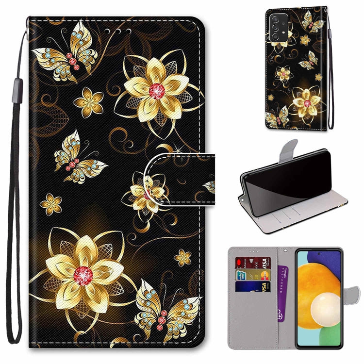 Coloured Drawing Cross Texture Horizontal Flip Leather Phone Case with Holder & Card Slots & Wallet & Lanyard, For Samsung Galaxy A53 5G