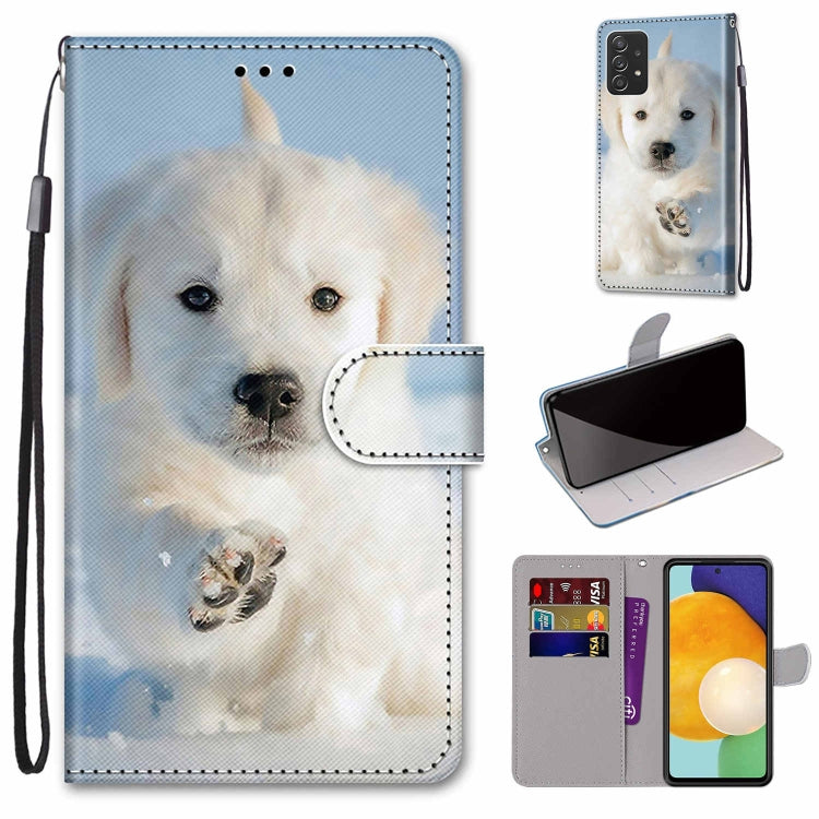 Coloured Drawing Cross Texture Horizontal Flip Leather Phone Case with Holder & Card Slots & Wallet & Lanyard, For Samsung Galaxy A53 5G