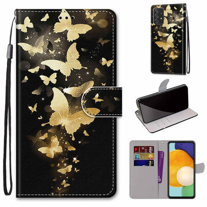 Coloured Drawing Cross Texture Horizontal Flip Leather Phone Case with Holder & Card Slots & Wallet & Lanyard, For Samsung Galaxy A53 5G