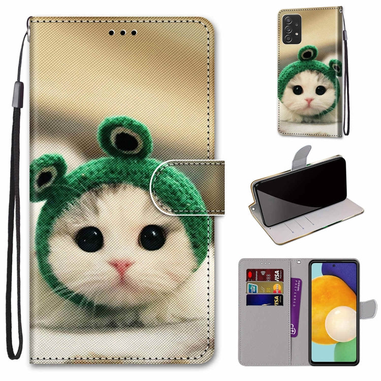 Coloured Drawing Cross Texture Horizontal Flip Leather Phone Case with Holder & Card Slots & Wallet & Lanyard, For Samsung Galaxy A53 5G