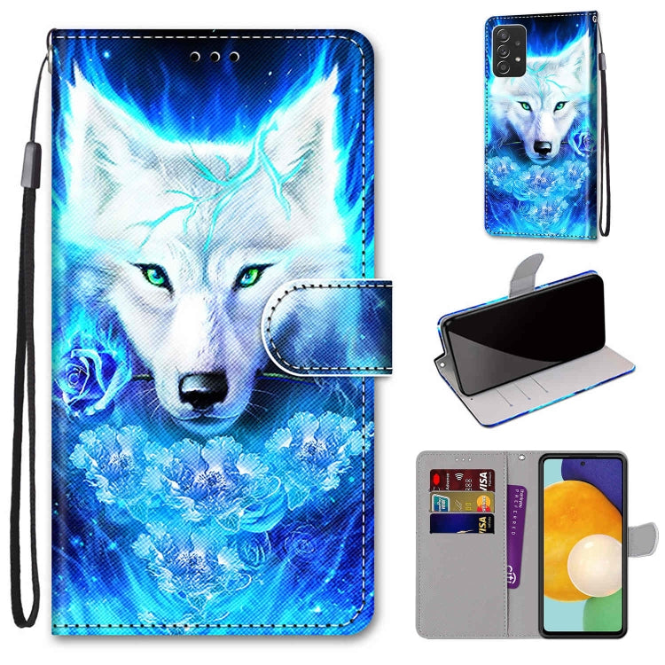 Coloured Drawing Cross Texture Horizontal Flip Leather Phone Case with Holder & Card Slots & Wallet & Lanyard, For Samsung Galaxy A53 5G