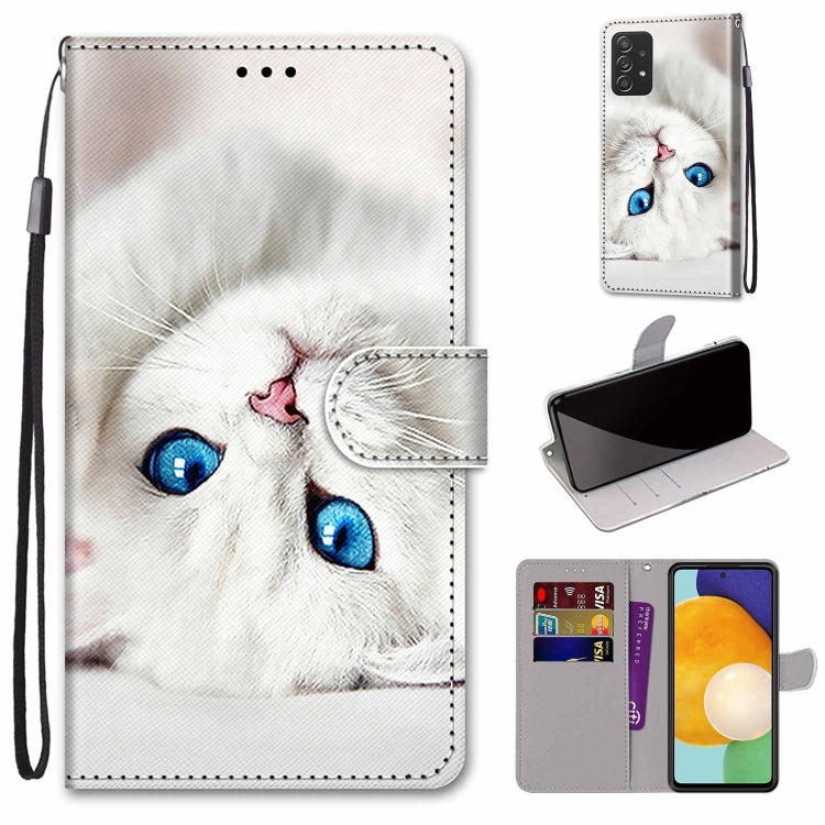 Coloured Drawing Cross Texture Horizontal Flip Leather Phone Case with Holder & Card Slots & Wallet & Lanyard, For Samsung Galaxy A53 5G