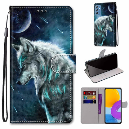 Coloured Drawing Cross Texture Horizontal Flip Leather Phone Case with Holder & Card Slots & Wallet & Lanyard, For Samsung Galaxy M52 5G