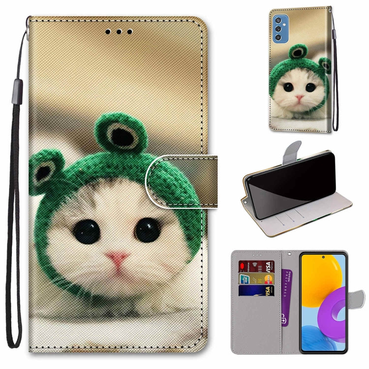 Coloured Drawing Cross Texture Horizontal Flip Leather Phone Case with Holder & Card Slots & Wallet & Lanyard, For Samsung Galaxy M52 5G