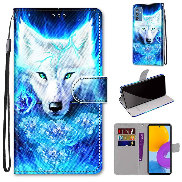 Coloured Drawing Cross Texture Horizontal Flip Leather Phone Case with Holder & Card Slots & Wallet & Lanyard, For Samsung Galaxy M52 5G