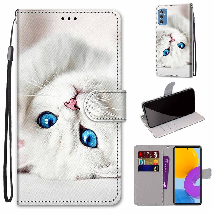 Coloured Drawing Cross Texture Horizontal Flip Leather Phone Case with Holder & Card Slots & Wallet & Lanyard, For Samsung Galaxy M52 5G