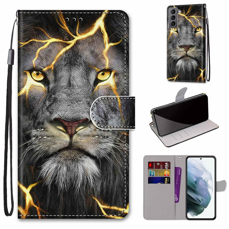 Coloured Drawing Cross Texture Horizontal Flip Leather Phone Case with Holder & Card Slots & Wallet & Lanyard, For Samsung Galaxy S22 5G