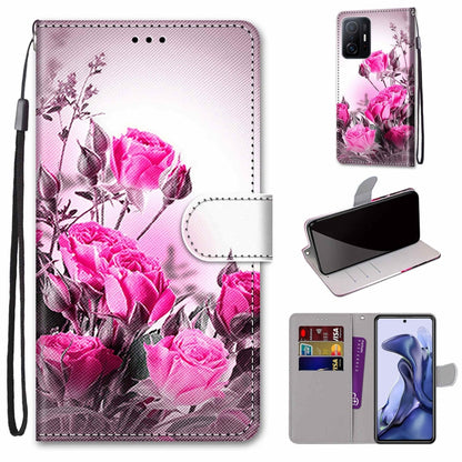 Coloured Drawing Cross Texture Horizontal Flip Leather Phone Case with Holder & Card Slots & Wallet & Lanyard, For Xiaomi 11T / 11T Pro
