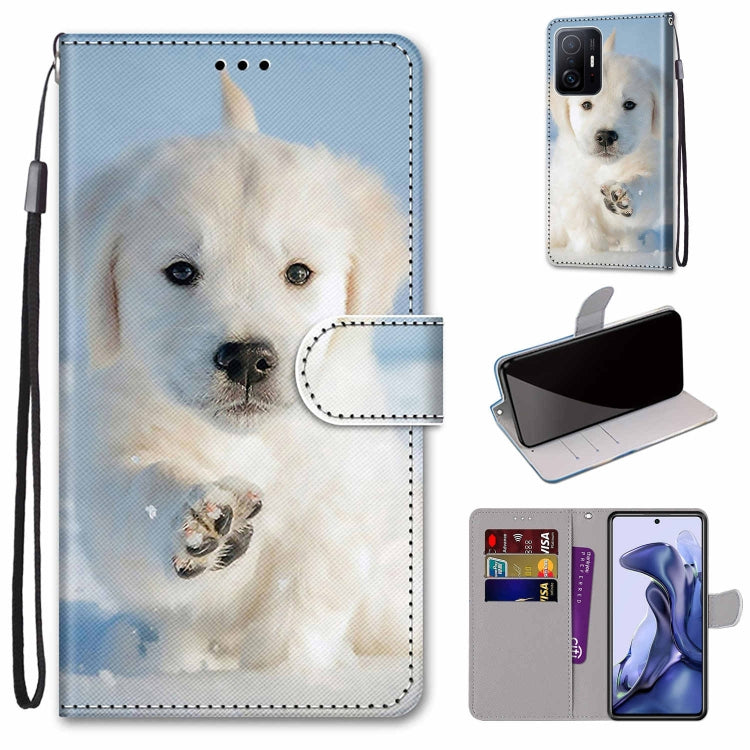 Coloured Drawing Cross Texture Horizontal Flip Leather Phone Case with Holder & Card Slots & Wallet & Lanyard, For Xiaomi 11T / 11T Pro