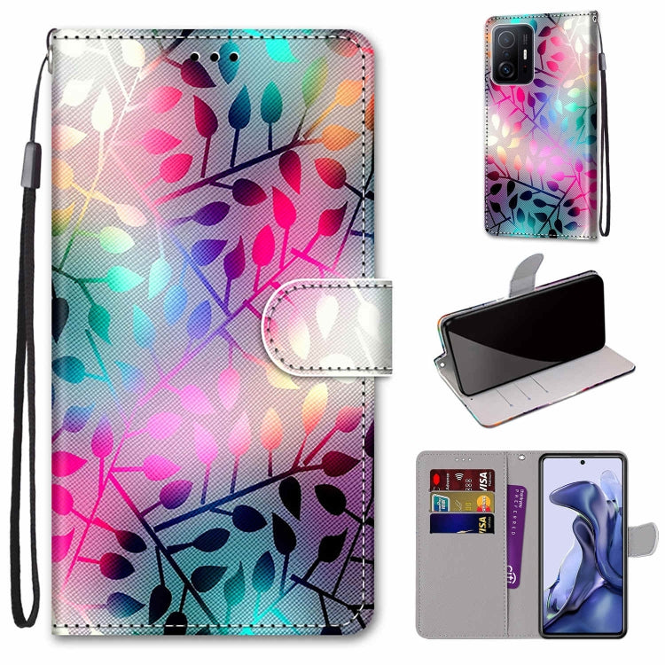Coloured Drawing Cross Texture Horizontal Flip Leather Phone Case with Holder & Card Slots & Wallet & Lanyard, For Xiaomi 11T / 11T Pro