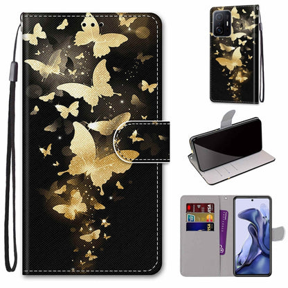 Coloured Drawing Cross Texture Horizontal Flip Leather Phone Case with Holder & Card Slots & Wallet & Lanyard, For Xiaomi 11T / 11T Pro
