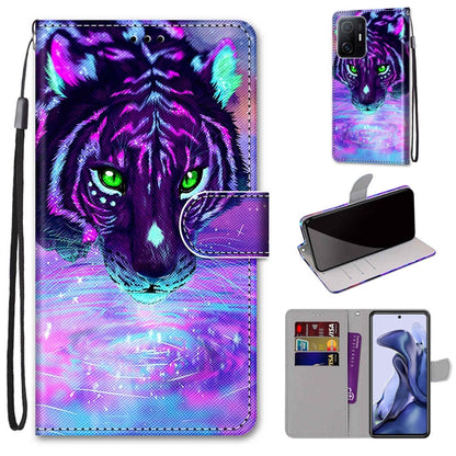 Coloured Drawing Cross Texture Horizontal Flip Leather Phone Case with Holder & Card Slots & Wallet & Lanyard, For Xiaomi 11T / 11T Pro