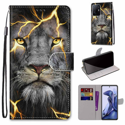 Coloured Drawing Cross Texture Horizontal Flip Leather Phone Case with Holder & Card Slots & Wallet & Lanyard, For Xiaomi 11T / 11T Pro