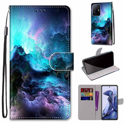 Coloured Drawing Cross Texture Horizontal Flip Leather Phone Case with Holder & Card Slots & Wallet & Lanyard, For Xiaomi 11T / 11T Pro