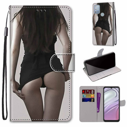 Coloured Drawing Cross Texture Horizontal Flip PU Phone Leather Case with Holder & Card Slots & Wallet & Lanyard(Colorful Layer, For Motorola Moto G10 / G20 / G30