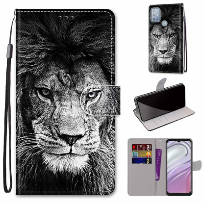 Coloured Drawing Cross Texture Horizontal Flip PU Phone Leather Case with Holder & Card Slots & Wallet & Lanyard(Colorful Layer, For Motorola Moto G10 / G20 / G30