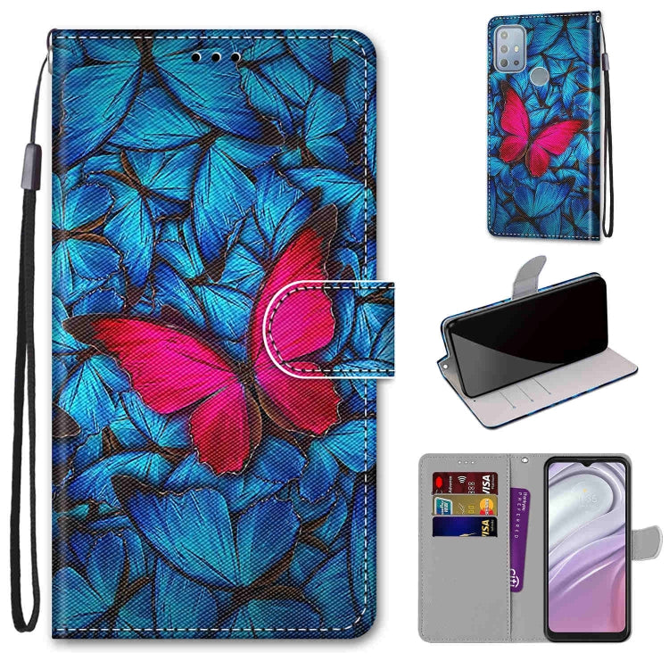 Coloured Drawing Cross Texture Horizontal Flip PU Phone Leather Case with Holder & Card Slots & Wallet & Lanyard(Colorful Layer, For Motorola Moto G10 / G20 / G30