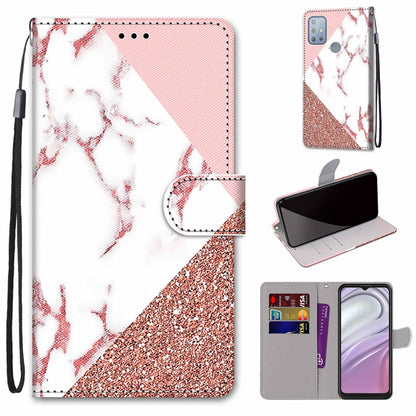 Coloured Drawing Cross Texture Horizontal Flip PU Phone Leather Case with Holder & Card Slots & Wallet & Lanyard(Colorful Layer, For Motorola Moto G10 / G20 / G30