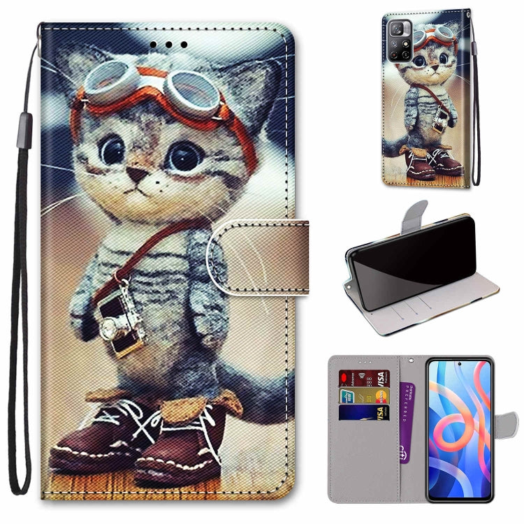 Coloured Drawing Cross Texture Horizontal Flip PU Phone Leather Case with Holder & Card Slots & Wallet & Lanyard(Colorful Layer, For Xiaomi Redmi Note 11