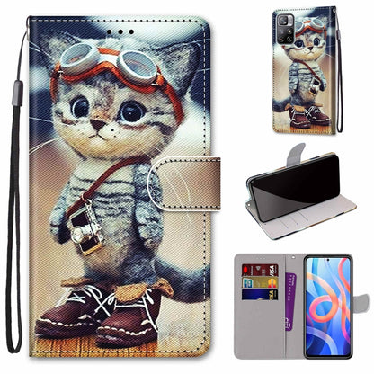 Coloured Drawing Cross Texture Horizontal Flip PU Phone Leather Case with Holder & Card Slots & Wallet & Lanyard(Colorful Layer, For Xiaomi Redmi Note 11