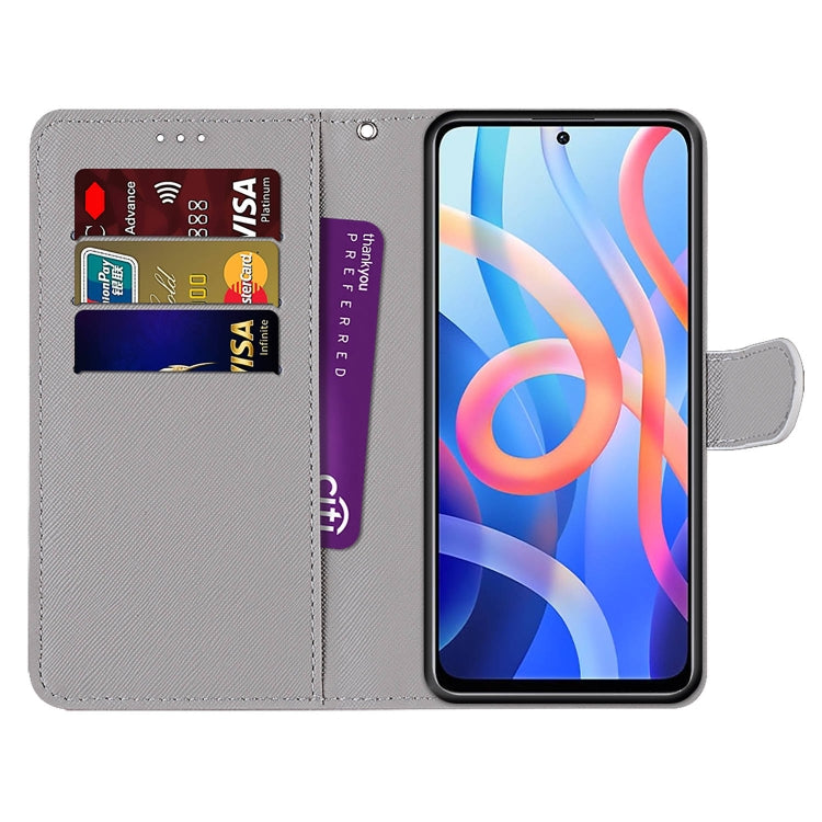 Coloured Drawing Cross Texture Horizontal Flip PU Phone Leather Case with Holder & Card Slots & Wallet & Lanyard(Colorful Layer, For Xiaomi Redmi Note 11