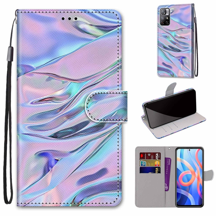 Coloured Drawing Cross Texture Horizontal Flip PU Phone Leather Case with Holder & Card Slots & Wallet & Lanyard(Colorful Layer, For Xiaomi Redmi Note 11