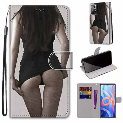 Coloured Drawing Cross Texture Horizontal Flip PU Phone Leather Case with Holder & Card Slots & Wallet & Lanyard(Colorful Layer, For Xiaomi Redmi Note 11