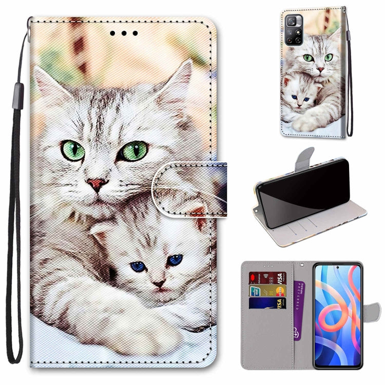 Coloured Drawing Cross Texture Horizontal Flip PU Phone Leather Case with Holder & Card Slots & Wallet & Lanyard(Colorful Layer, For Xiaomi Redmi Note 11