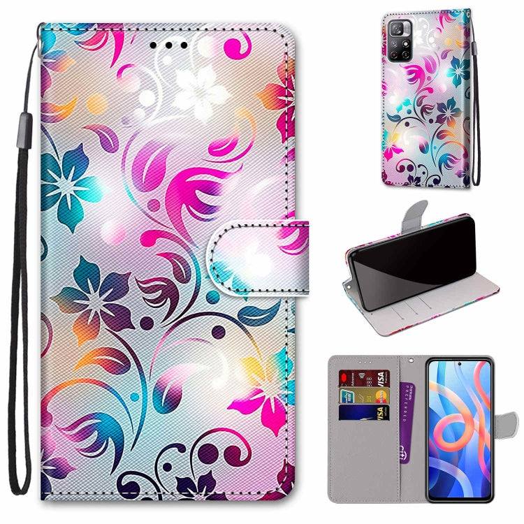 Coloured Drawing Cross Texture Horizontal Flip PU Phone Leather Case with Holder & Card Slots & Wallet & Lanyard(Colorful Layer, For Xiaomi Redmi Note 11