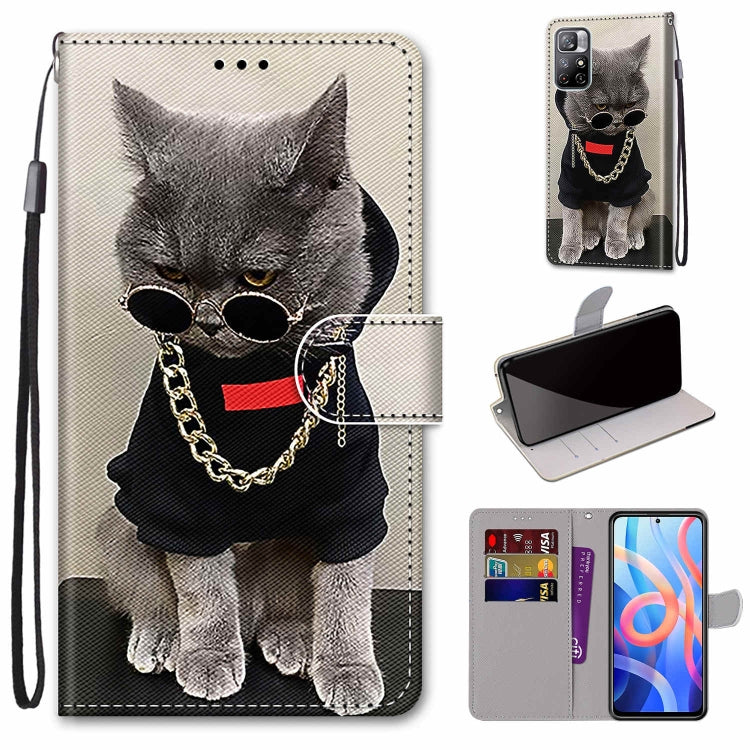 Coloured Drawing Cross Texture Horizontal Flip PU Phone Leather Case with Holder & Card Slots & Wallet & Lanyard(Colorful Layer, For Xiaomi Redmi Note 11