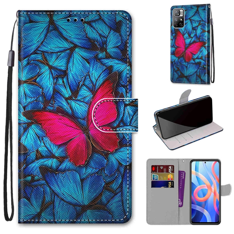 Coloured Drawing Cross Texture Horizontal Flip PU Phone Leather Case with Holder & Card Slots & Wallet & Lanyard(Colorful Layer, For Xiaomi Redmi Note 11