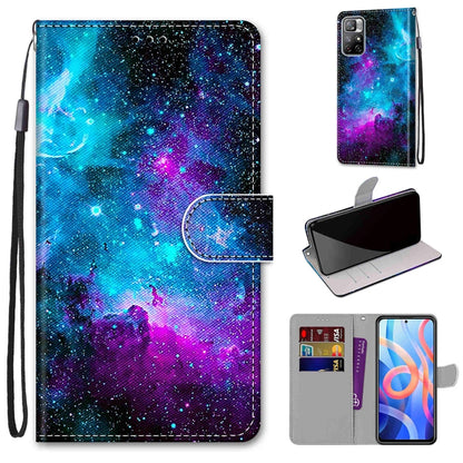 Coloured Drawing Cross Texture Horizontal Flip PU Phone Leather Case with Holder & Card Slots & Wallet & Lanyard(Colorful Layer, For Xiaomi Redmi Note 11
