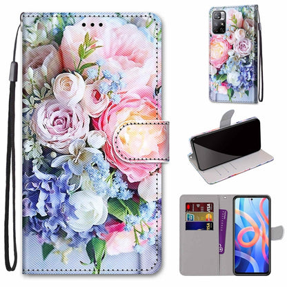 Coloured Drawing Cross Texture Horizontal Flip PU Phone Leather Case with Holder & Card Slots & Wallet & Lanyard(Colorful Layer, For Xiaomi Redmi Note 11