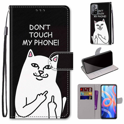 Coloured Drawing Cross Texture Horizontal Flip PU Phone Leather Case with Holder & Card Slots & Wallet & Lanyard(Colorful Layer, For Xiaomi Redmi Note 11