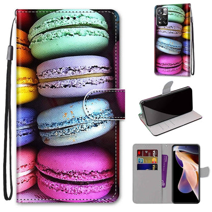 Coloured Drawing Cross Texture Horizontal Flip PU Phone Leather Case with Holder & Card Slots & Wallet & Lanyard(Colorful Layer, For Xiaomi Redmi Note 11 Pro / 11 Pro+ Global